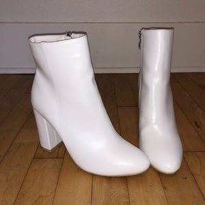 White ankle boots